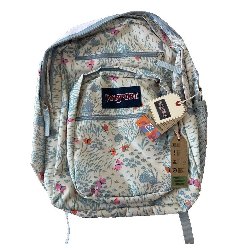 Jansport Backpack for School Work Vacation Laptop Fluttering  XL 15" Floral New